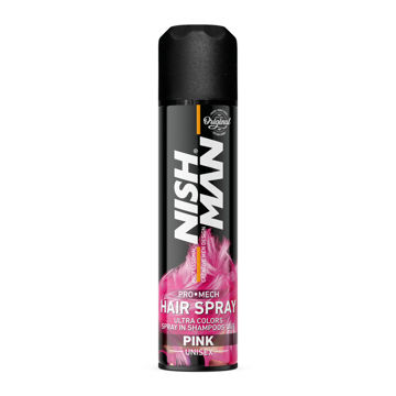 اسپری رنگ مو نیشمن صورتی nishman color hair spray pink