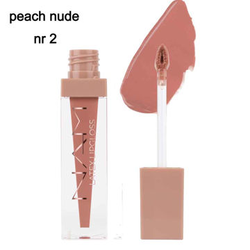 رژ لب مایع براق وحجم دهنده لب نام مدل لاتکس شماره2 ( Nam Latex Lipgloss Volume NR2 peach nude)